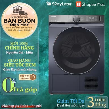 So sánh giá Máy Sấy Bơm Nhiệt Toshiba Inverter 10 kg TD-BP110GHV(MG) - Sấy Khô Hiệu Quả, Bảo Vệ Vải Cao Cấp rẻ nhất?