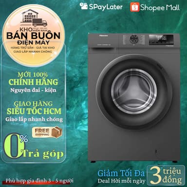 So sánh giá Máy giặt Lồng Ngang sấy Hisense Inverter giặt 9 kg - sấy 6 kg WD90N1Y - Hàng Chính Hãng rẻ nhất?