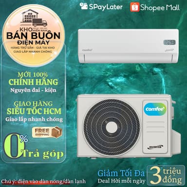 So sánh giá CFS-13VGPF-V Máy lạnh Comfee' Inverter 1.5 HP CFS-13VGPF tiết kiệm điện rẻ nhất?