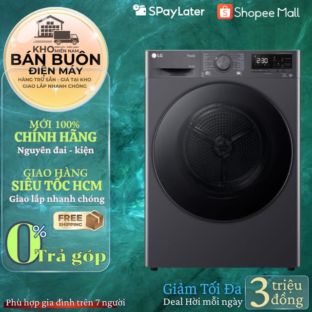 DVHP50M Máy sấy bơm nhiệt LG 10.5 kg DVHP50M, sấy nhanh, bảo vệ sợi vải - hàng chính hãng - Ảnh 2