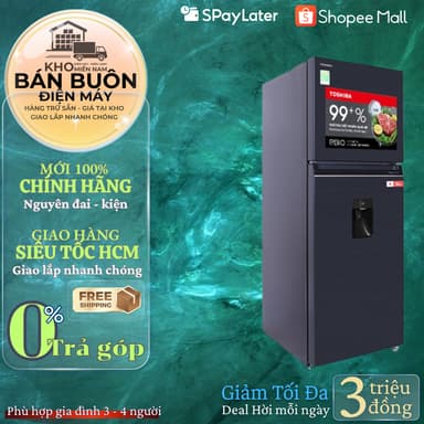 So sánh giá Tủ lạnh Toshiba Inverter 311 Lít GR-RT395WE-PMV(06)-MG Ngăn Đông Mềm -1°C, Lấy Nước Ngoài rẻ nhất?