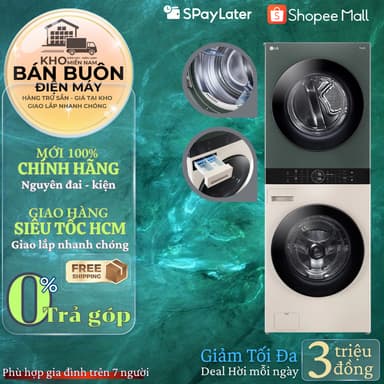 So sánh giá WT1410NHEG Tháp giặt sấy LG WashTower Inverter giặt 14 kg - sấy 10 kg WT1410NHEG rẻ nhất?