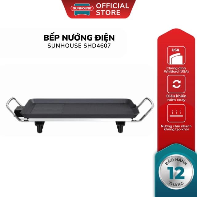 Bếp Nướng Điện Không Khói Sunhouse SHD4607 - Bảo Hành 12 Tháng, 1500W, Phủ Chống Dính 2 Lớp - Ảnh 11