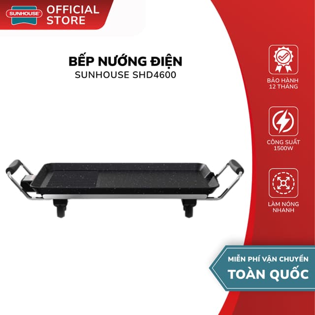 Bếp Nướng Điện Không Khói Sunhouse SHD4600 - 1500W, Bảo Hành 12 Tháng, Phủ Chống Dính Siêu Bền - Ảnh 11