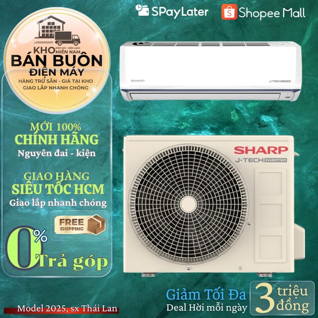 Máy lạnh Sharp AH-X10CEWC – 1 HP, Inverter, Super Jet, Baby Sleep, dàn lạnh ống đồng - Ảnh 6