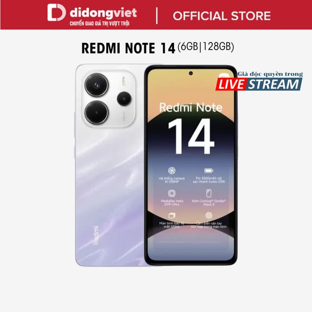 (KOL) Điện thoại Xiaomi Redmi Note 14 6GB | 128GB, 6.67" 120Hz - MediaTek Helio G99-Ultra - 5500 mAh | BH 18 tháng - Ảnh 10