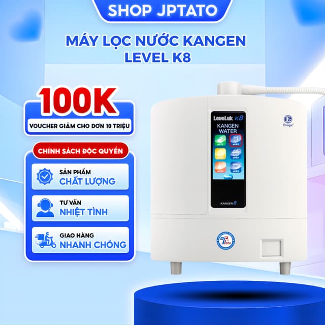 Máy lọc nước JPTATO Ion kiềm Kangen Leveluk K8 -8 tấm điện cực tạo 7 loại nước-sử dụng công nghệ điện giải mới 100% - Ảnh 1