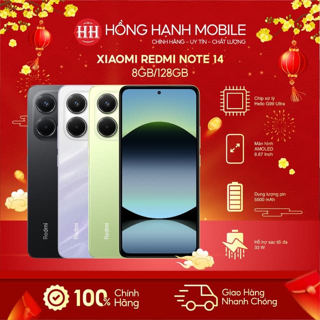 Điện Thoại Xiaomi Redmi Note 14 8GB/128GB - Hàng Chính Hãng - Ảnh 3