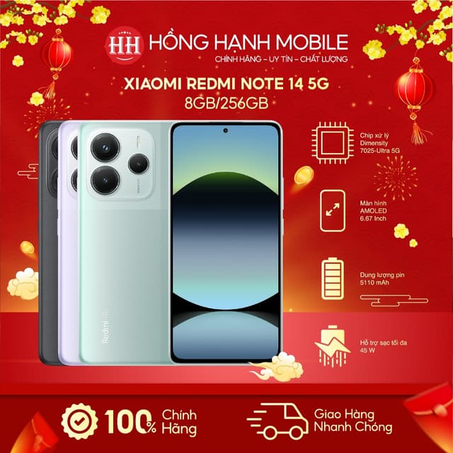 Điện Thoại Xiaomi Redmi Note 14 5G 8GB/256GB - Hàng Chính Hãng - Ảnh 11