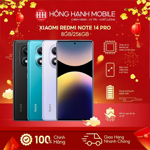Điện Thoại Xiaomi Redmi Note 14 Pro 8GB/256GB - Hàng Chính Hãng - Ảnh 5