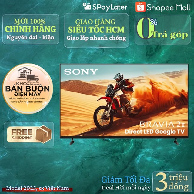 Google Tivi Sony K-43S25VM2 – 43 Inch 4K HDR, Dolby Audio, Tìm Giọng Nói Tiếng Việt, Model 2025 - Ảnh 2