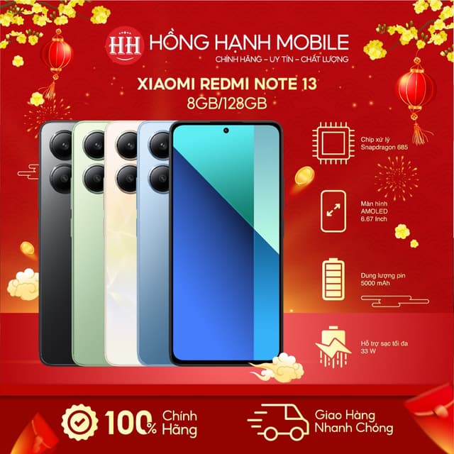 Điện Thoại Xiaomi Redmi Note 13 8GB/128GB - Hàng Chính Hãng - Ảnh 2