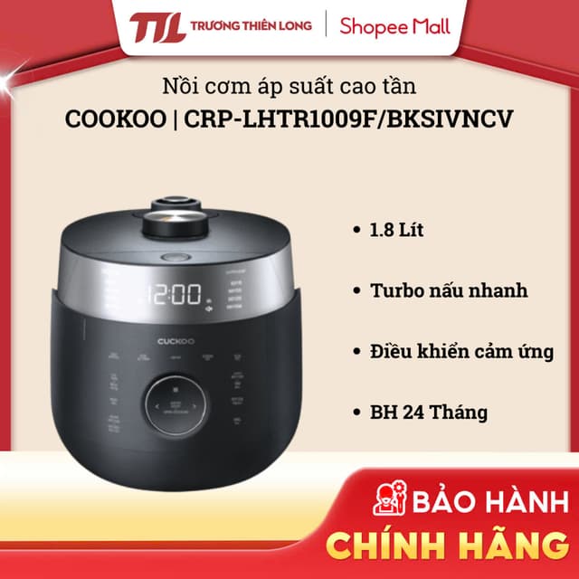 CRP-LHTR1009F - Nồi Cơm Áp Suất Cao Tần Cuckoo 1.8 Lít CRP-LHTR1009F/BKSIVNCV | CRP-LHTR1009F/WHSIVNCV [TOÀN QUỐC] - Ảnh 5