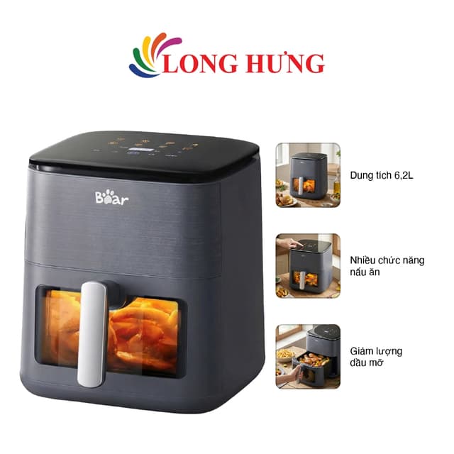 Nồi chiên không dầu Bear 6 lít AF-4H16k - Hàng chính hãng - Ảnh 8