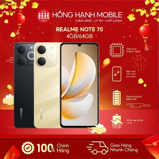 Điện Thoại Realme Note 70 4GB/64GB - Hàng Chính Hãng - Ảnh 3