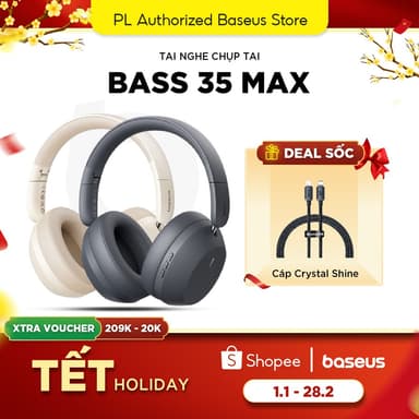 So sánh giá Tai Nghe Chụp Tai Baseus Bass 35 Max Bluetooth 5.3 | Chống Ồn ANC | Pin 50H | Có Mic | Tương Thích iOS/Android rẻ nhất?