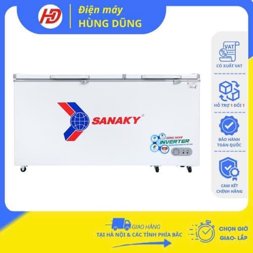 [ SHIP HOẢ TỐC HÀ NỘI ]Tủ đông Sanaky Inverter 530 lít VH-6699HY3 ,2 cánh 1 ngăn đông dàn đồng  -Bảo hành 24 tháng - Ảnh 4