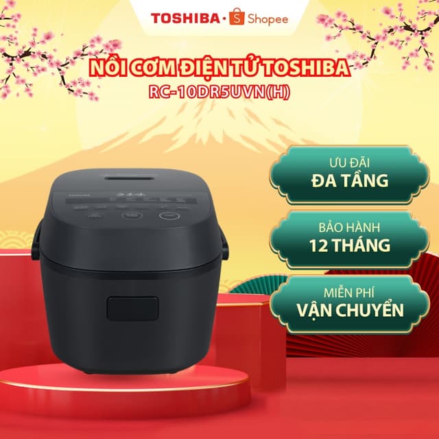 Nồi cơm điện tử Toshiba 1 lít RC-10DR5UVN(H) - Bảo hành chính hãng 12 tháng - Ảnh 2