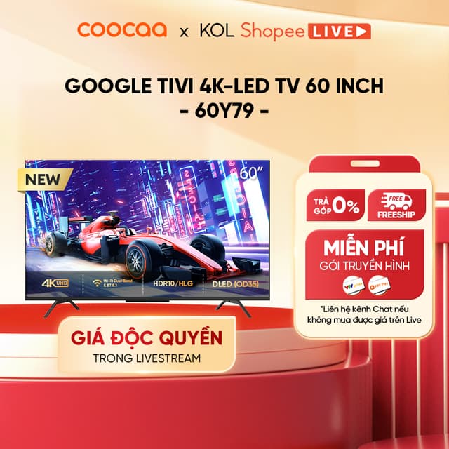[Livestream] Google Tivi coocaa 4K-LED 60 Inch - Model 60Y79 | Smart TV | HDR10+ - Ảnh 2