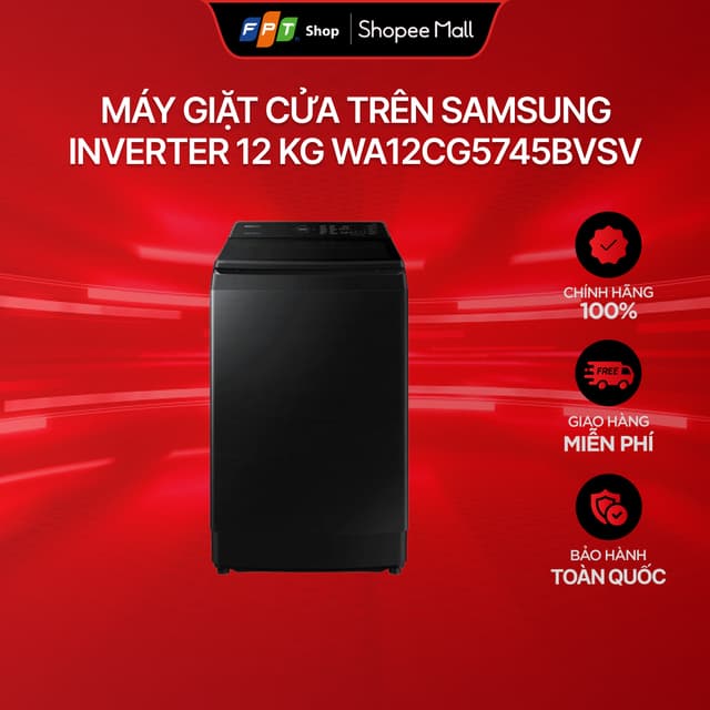 [Chỉ GH tận nơi] Máy giặt cửa trên Samsung Inverter 12 kg WA12CG5745BVSV - Ảnh 8