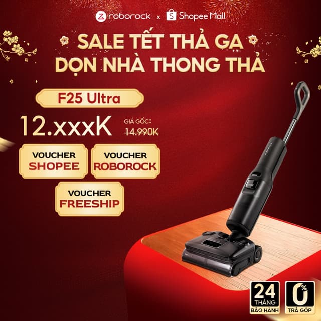 Roborock F25 Ultra máy hút bụi lau nhà hơi nước nóng | Lực hút 22000pa | Bảo hành 24 tháng - Ảnh 11