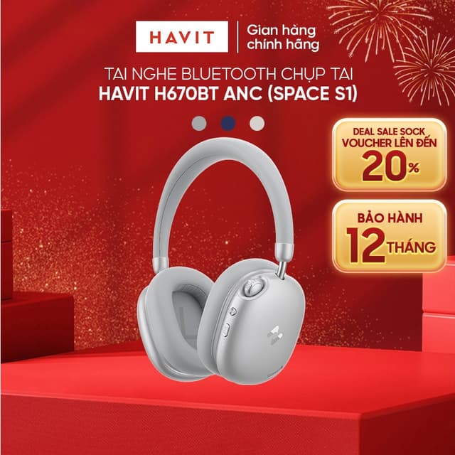 Tai nghe Bluetooth Headphone Havit Space S1 H670BT | Adaptive ANC 45dB | Driver Peek Titanium | Codec LHDC | Bluetooth 6 - Ảnh 5