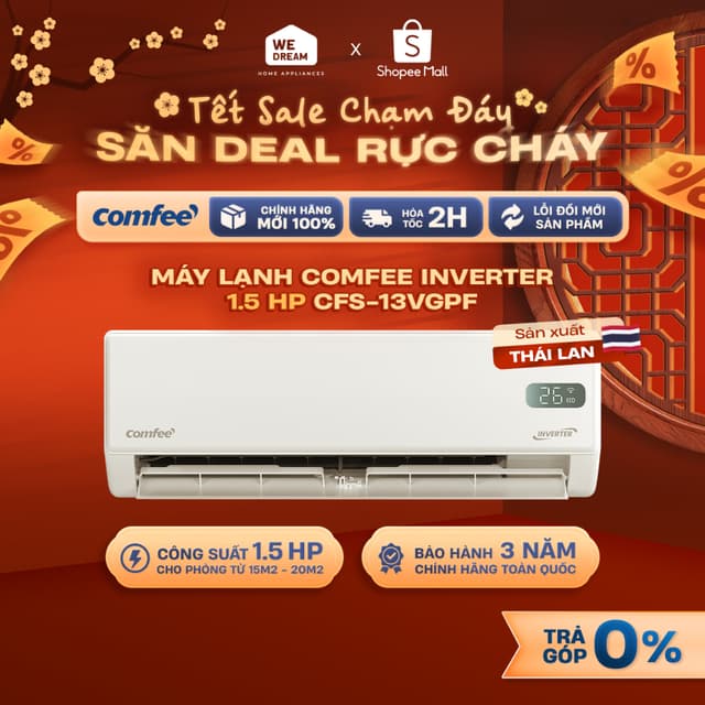 [MIỄN PHÍ GIAO HÀNG] CFS-13VGPF - Máy Lạnh Comfee Inverter 1.5 HP CFS-13VGPF - Chính Hãng, Mới 100% - Ảnh 3