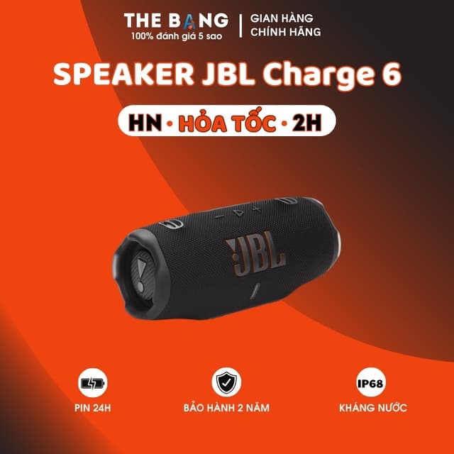 Loa JBL CHARGE 6 (Pin 24h | Công suất 40W | IP68 | Bluetooth 5.4 | JBL Original Pro Sound) - Ảnh 4