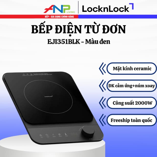 Bếp Từ Đơn LocknLock EJI351BLK 2000W – Mặt Kính, Màu Đen – Chính Hãng - Ảnh 3