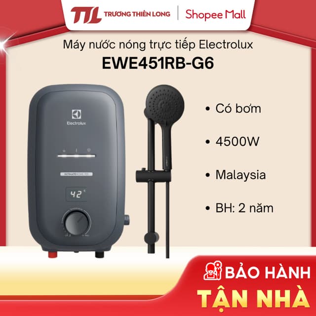 EWE451RB-G6 (Nút Vặn) | EWE451SB-G6 (Nút Cảm Ứng) Máy Nước Nóng Trực Tiếp UltimateHome 4500W - Có Bơm Trợ Lực [FREESHIP - Ảnh 12