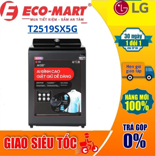 Máy giặt LG T2519SX5G AI DD Inverter 19 kg  Mẫu mới ( Tặng giao lắp đặt miễn phí nội thành Hà Nội) - Ảnh 2