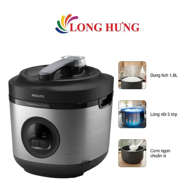 Nồi cơm điện nắp gài Philips 1.8 lít HD3213/31 - Hàng chính hãng - Ảnh 9