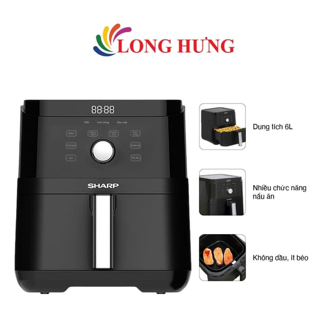Nồi chiên không dầu điện tử Sharp 6 lít KF-AF60EV-BK - Hàng chinh hãng - Ảnh 10