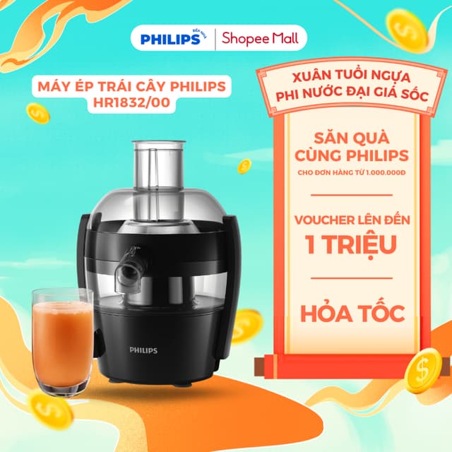 Máy Ép Trái Cây PHILIPS HR1832/00 (500W - 1.5L) Máy Ép Hoa Quả Nhanh Gọn, Tiện Lợi - Hàng Chính Hãng - Ảnh 12