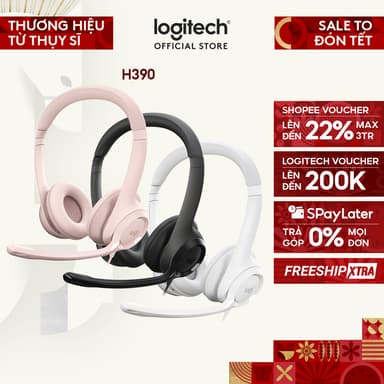 So sánh giá Tai nghe có dây Logitech H390 - Mic giảm ồn, quai đeo, chụp tai có đệm, kết nối USB-A rẻ nhất?