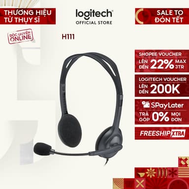 So sánh giá Tai nghe chụp tai Logitech H111 - 1 jack 3.5mm, Mic khử giảm tiếng ồn, âm thanh nổi rẻ nhất?