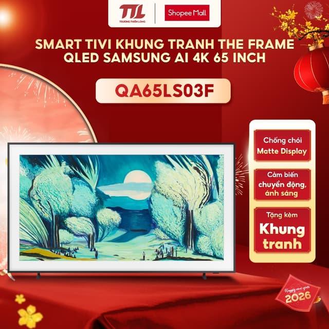 QA65LS03F - Smart Tivi Khung Tranh The Frame QLED Samsung AI 4K 65 inch QA65LS03FAKXXV - Ảnh 4