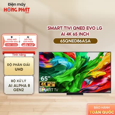 So sánh giá [Giao-Lắp HCM/Cần Thơ] Smart Tivi LG QNED Evo AI Mini LED 4K 65 Inch 65QNED86ASA rẻ nhất?