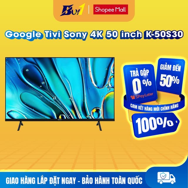 50S30 - Google Tivi Sony 4K 50 inch K-50S30 - Hàng chính hãng - Ảnh 1