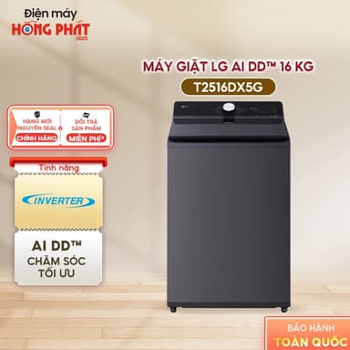 So sánh giá [Giao-Lắp HCM/Cần Thơ] Máy Giặt LG AI DD Inverter 16 Kg T2516DX5G rẻ nhất?