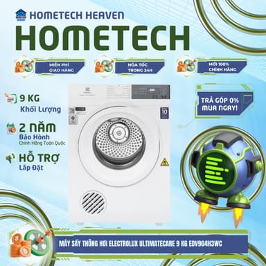 So sánh giá EDV904H3WC [GIAO LẮP MIỄN PHÍ] Máy sấy thông hơi Electrolux UltimateCare 9 kg EDV904H3WC- Chính Hãng rẻ nhất?