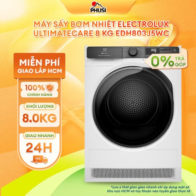 EDH803J5WC Máy sấy bơm nhiệt Electrolux UltimateCare 8 kg EDH803J5WC [GIAO LẮP MIỄN PHÍ HCM] - Ảnh 8