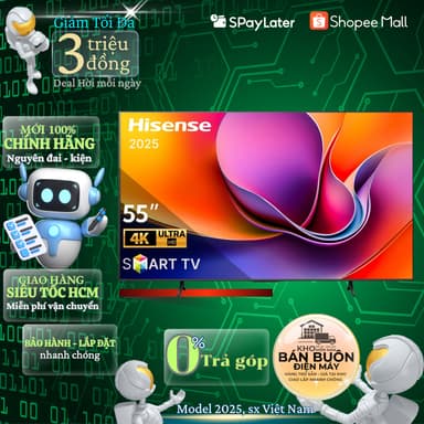 So sánh giá Smart Tivi Hisense 4K 55 inch 55A6Q - Hàng chính hãng rẻ nhất?