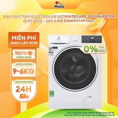 So sánh giá EWW9024P3WC [GIAO HÀNG MIỄN PHÍ HCM] Máy giặt sấy Electrolux UltimateCare 300 Inverter giặt 9 kg - sấy 6 kg - CHÍNH HÃNG rẻ nhất?