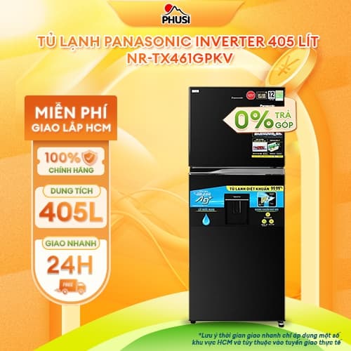 NR-TX461GPKV [GIAO HÀNG MIỄN PHÍ HCM] Tủ lạnh Panasonic Inverter 405 lít - CHÍNH HÃNG - Ảnh 3