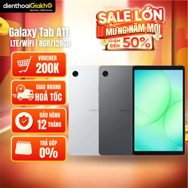 Máy Tính Bảng Samsung Galaxy Tab A11 Wifi/ LTE (8GB/128GB) Chính Hãng, Bảo Hành Điện Tử 12 Tháng - Ảnh 2