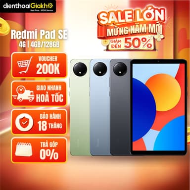 So sánh giá Máy Tính Bảng Xiaomi Redmi Pad SE 8.7" 4G (4GB/128GB) Chính Hãng, Bảo Hành Điện Tử 18 Tháng rẻ nhất?