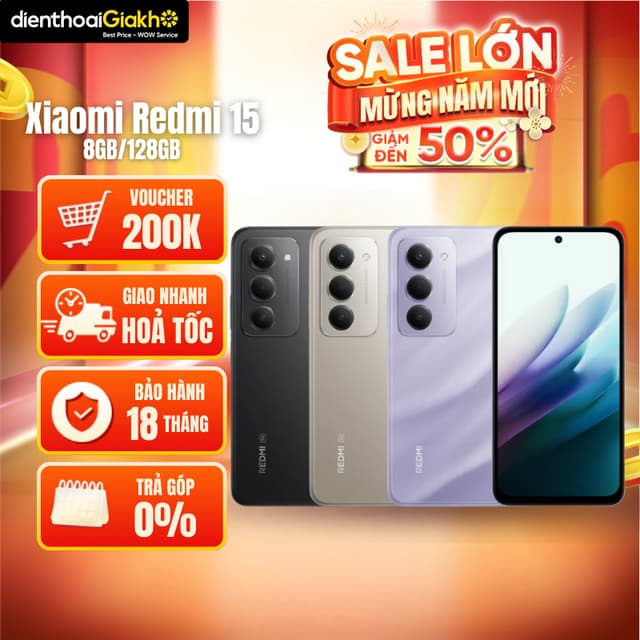 Điện Thoại Xiaomi Redmi 15 8GB/128GB Chính Hãng, Bảo Hành Điện Tử 18 Tháng - Ảnh 8