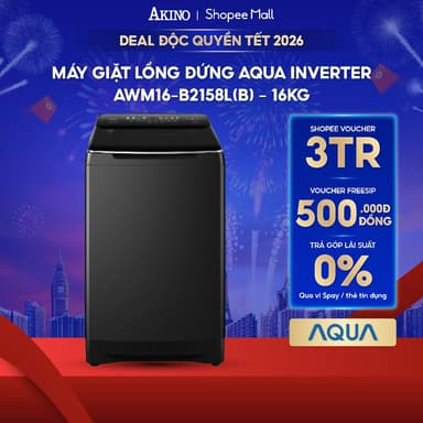 So sánh giá Máy giặt Lồng Đứng  Aqua Inverter 16 kg AWM16-B2158L(B) - Hàng Chính Hãng rẻ nhất?