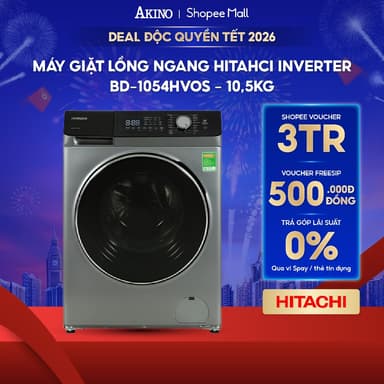 So sánh giá Máy giặt Lồng Ngang Hitachi Inverter 10.5 kg BD-1054HVOS - Bảo Hành Chính Hãng rẻ nhất?